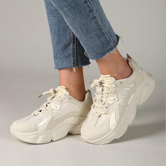Women's Lace Up Thick Platform Sneakers