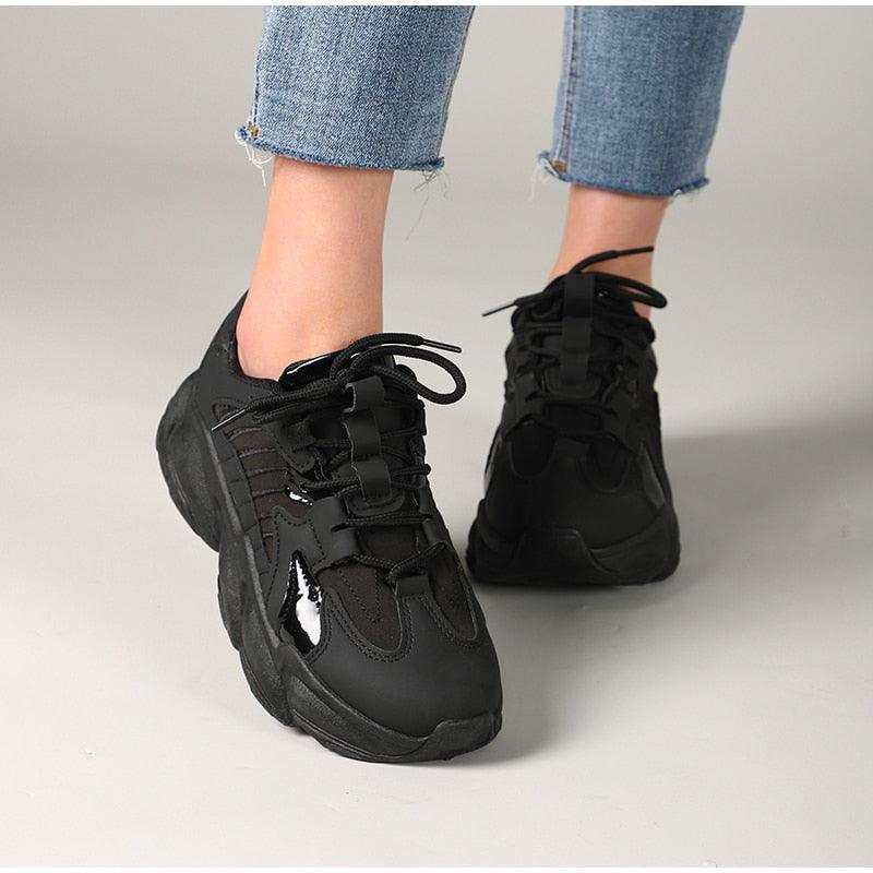 Women's Lace Up Thick Platform Sneakers