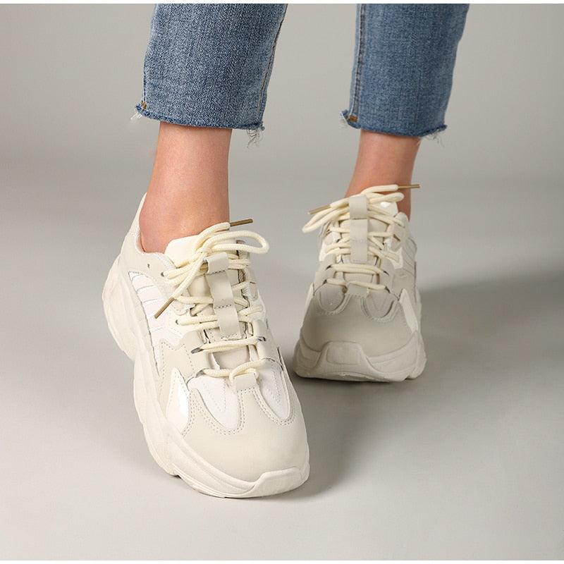 Women's Lace Up Thick Platform Sneakers