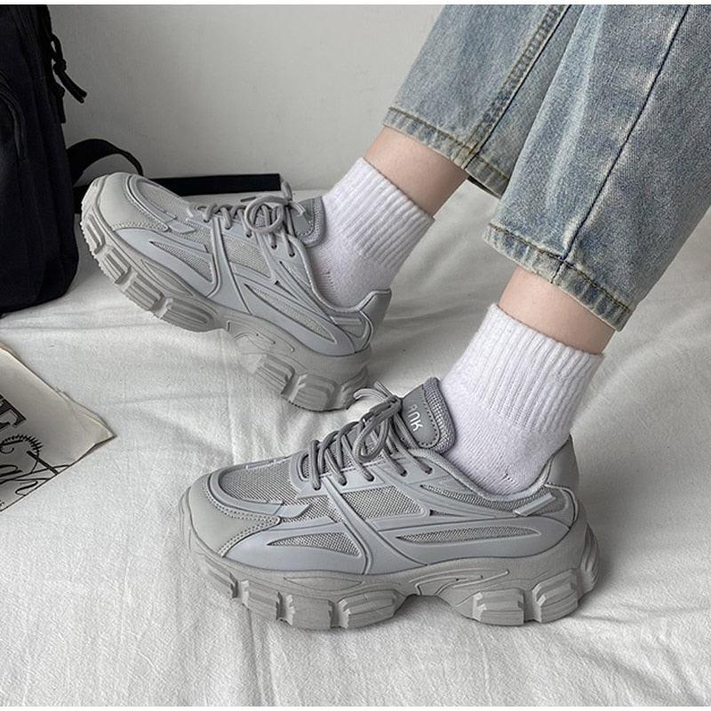 Women's Lace Up Thick Platform Sneakers