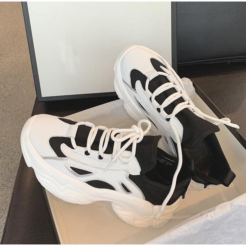 Women's Lace Up Thick Platform Sneakers