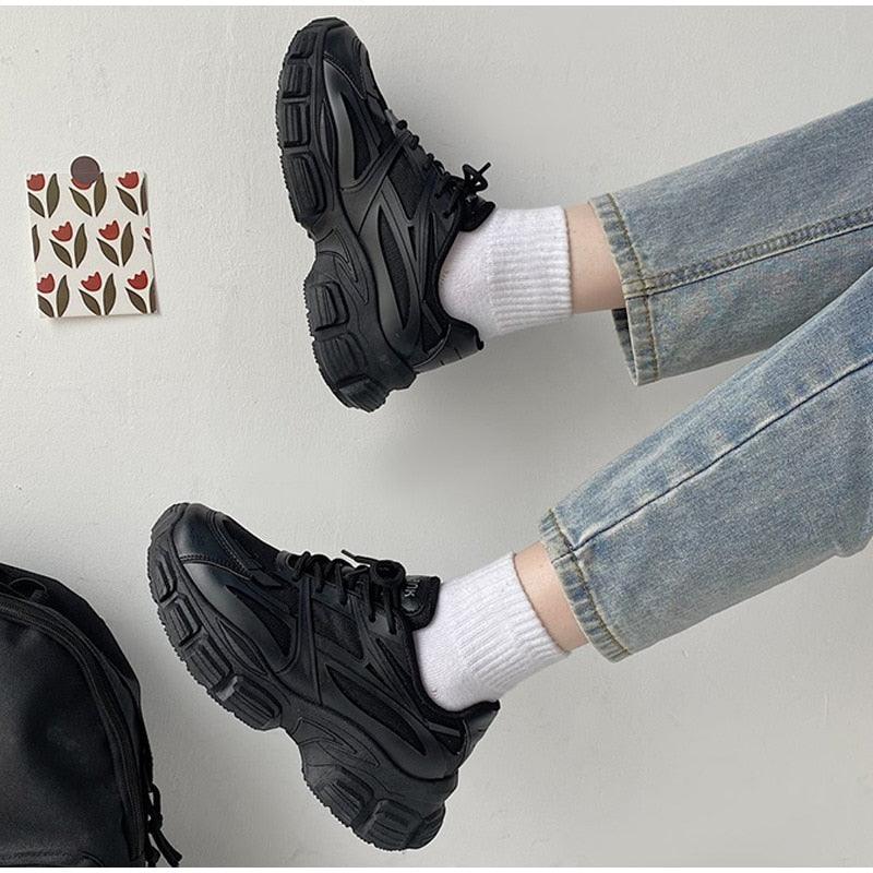 Women's Lace Up Thick Platform Sneakers
