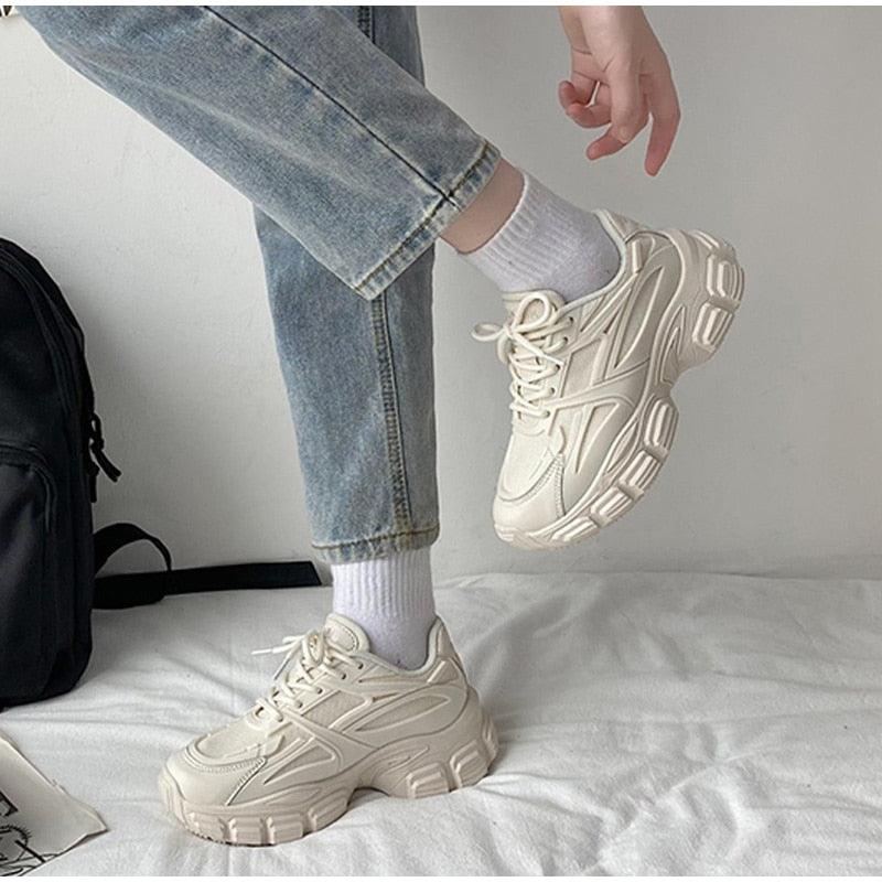 Women's Lace Up Thick Platform Sneakers