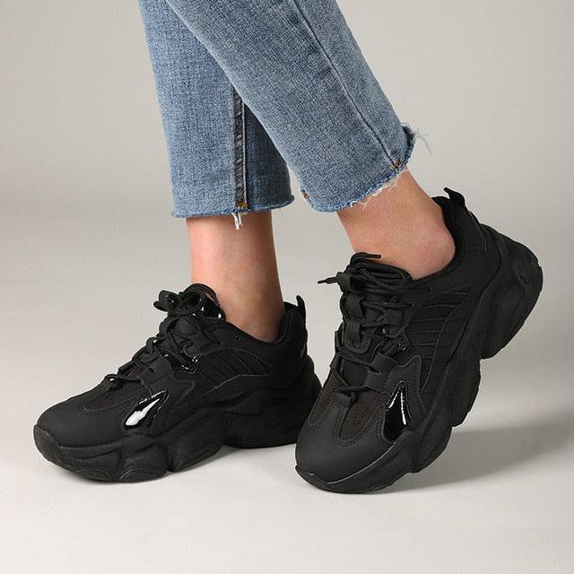 Women's Lace Up Thick Platform Sneakers