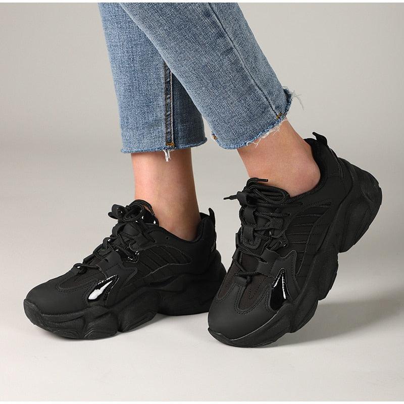 Women's Lace Up Thick Platform Sneakers
