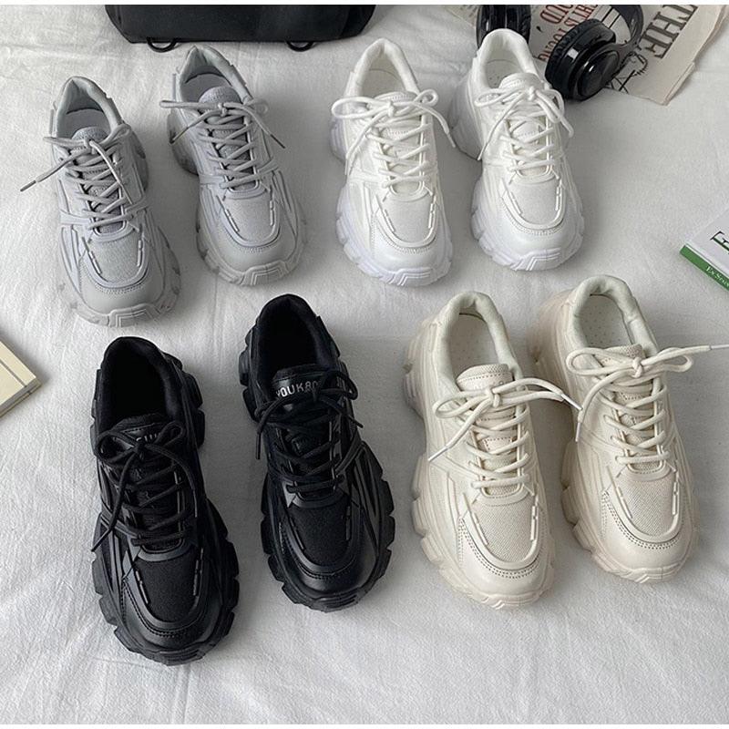 Women's Lace Up Thick Platform Sneakers
