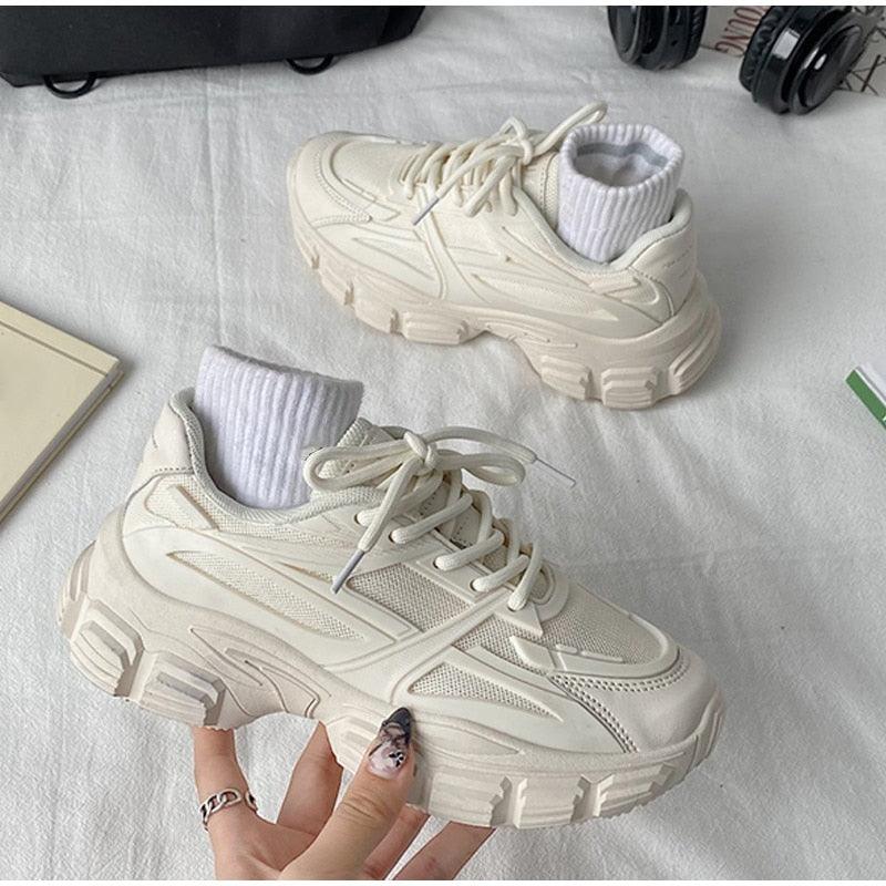 Women's Lace Up Thick Platform Sneakers
