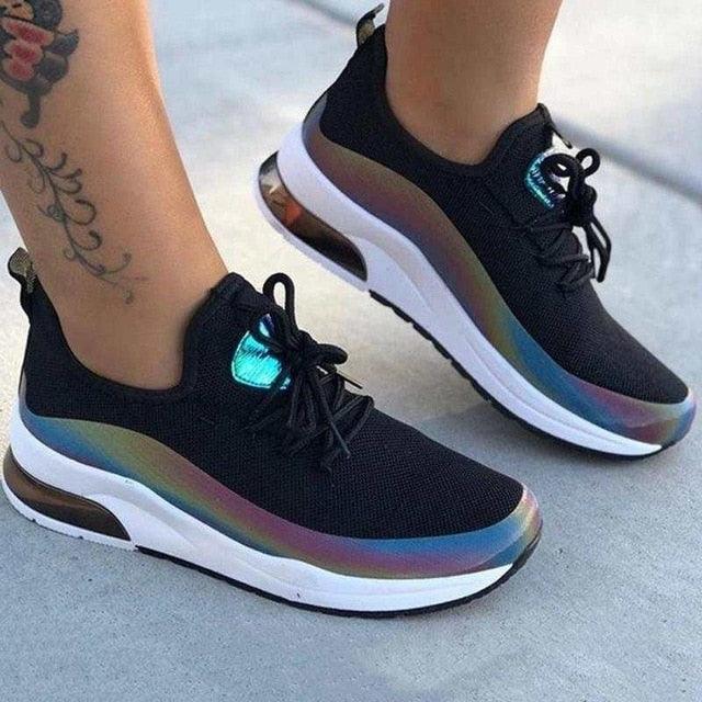 Women's Colorful Mesh Lace-Up Sneakers
