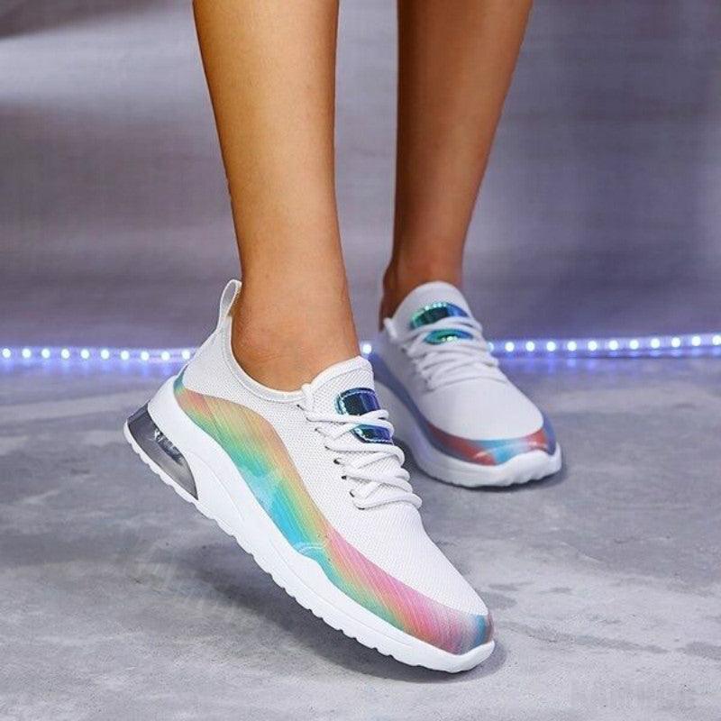 Women's Colorful Mesh Lace-Up Sneakers