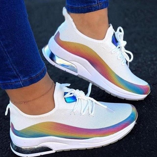 Women's Colorful Mesh Lace-Up Sneakers
