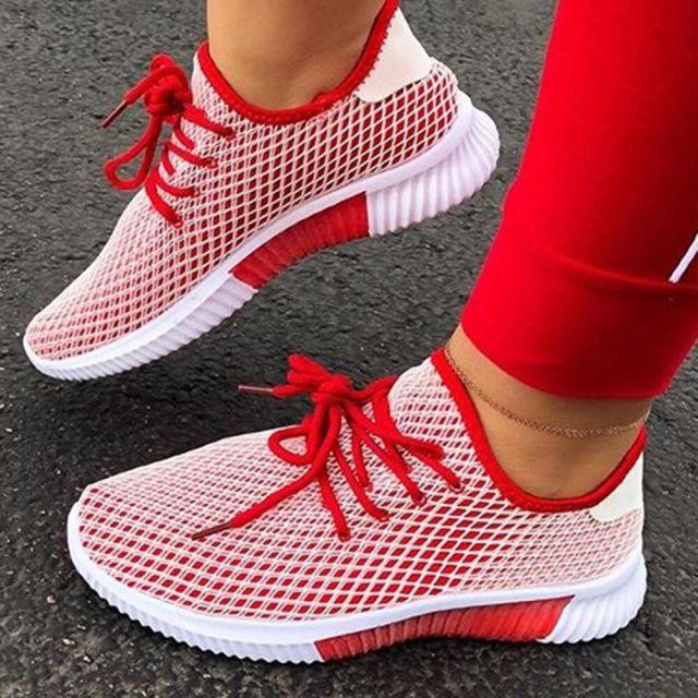 Women's Colorful Mesh Lace-Up Sneakers
