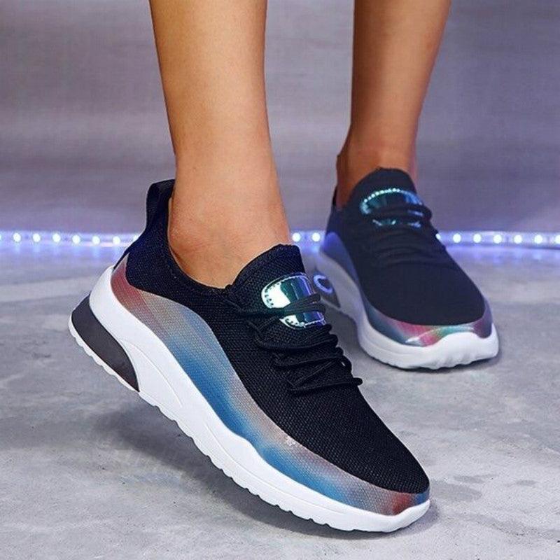 Women's Colorful Mesh Lace-Up Sneakers