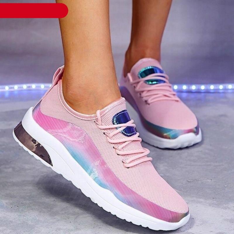 Women's Colorful Mesh Lace-Up Sneakers