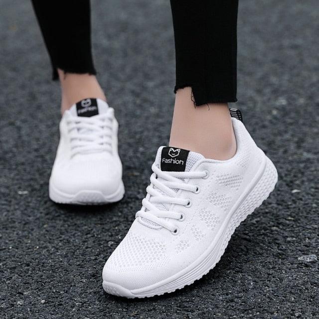 Women's Elegant Mesh Sport Sneakers – Lightweight Casual Tennis Shoes