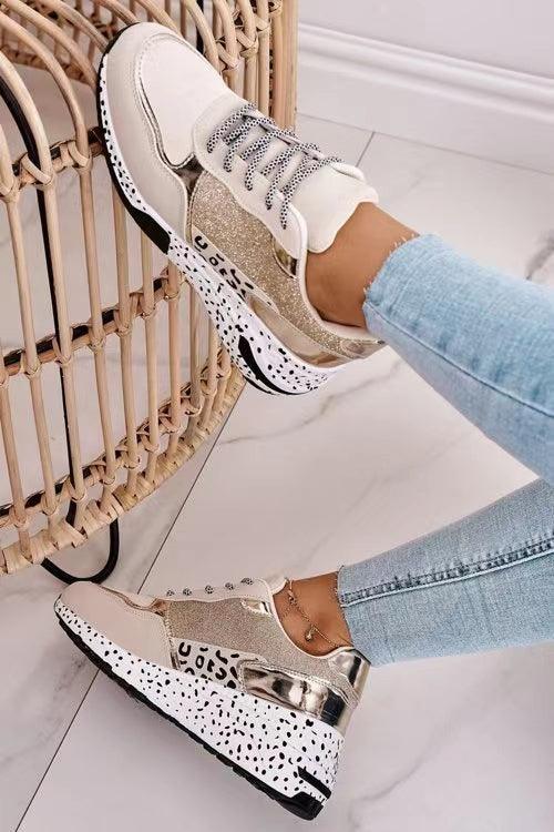 Women's Leopard Print Platform Sneakers