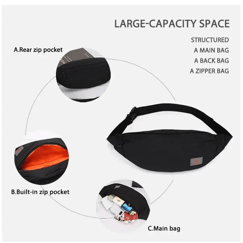 Adjustable Fanny Pack – Waterproof Belt Bag for Women & Men