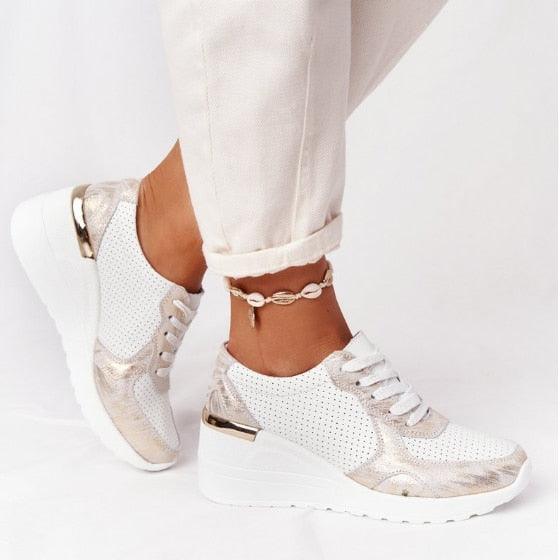 Women's Leopard Print Platform Sneakers
