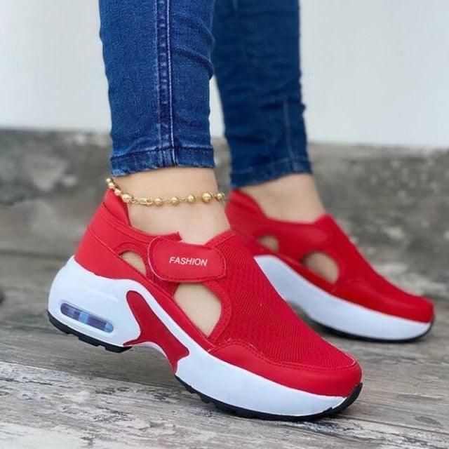 Women's Red Air Cushion Sneakers