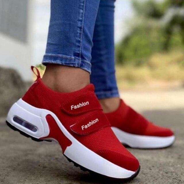 Women's Red Air Cushion Sneakers